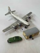 German made tinplate Pan American air liner, and Schuco car and garage.