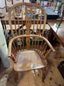 19th Century splat back Windsor elbow chair.