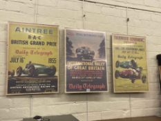 Three motoring posters.