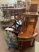 Victorian mahogany demi lune washstand and Victorian style two drawer side table (2).