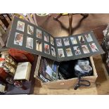Collection of coins including pre-1947 silver, cigarette cards, stamps, etc.