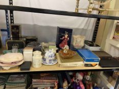 Royal Doulton Patricia figurine, Edinburgh glass, cased cutlery, etc.