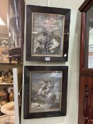 Pair 'Napoleon' prints, 26cm by 20cm, framed.