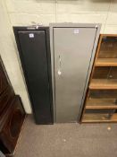 Two steel gun cabinets and keys.