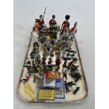 Tray of military figures.