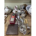 Picquot Ware, stainless cutlery, porcelain, etc.