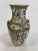 Large antique Canton famille rose vase, 36cm.