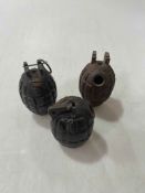 Three WWI MKI hand grenade cases.