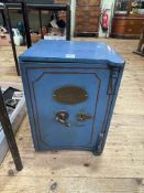 Jacob Cartwright & Son floor safe and key, 51cm by 38cm by 38.5cm.