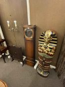 Tutankhamun CD cabinet, oak grandmother clock case,