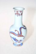 Chinese dragon vase in underglaze blue and iron red, six character mark, 20cm.