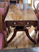 19th Century mahogany Pembroke table with frieze drawer, 72cm by 59cm by 103.5cm (leaves down).