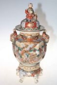 Large Satsuma vase and cover, 55cm.