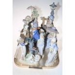 Seven Lladro figures and groups.