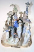 Seven Lladro figures and groups.
