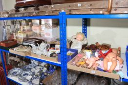 Enamel badges, dolls, David Winter Cottages, Boys Own c1940 magazines, mantel clock, camera, etc.