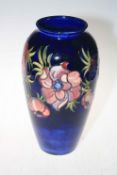 Large Moorcroft blue ground vase, 31cm.