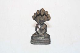 Chinese bronze Buddha of Naga, 12cm.