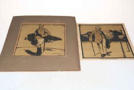 William Nicholson lithographs of Lord Roberts and WE Gladstone.