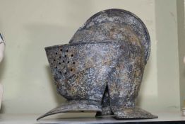 Composite metal Knight's helmet, 38cm high.