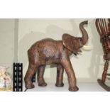 Liberty style leather elephant, 68cm high.