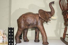 Liberty style leather elephant, 68cm high.