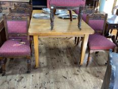 Edwardian oak rectangular dining table,