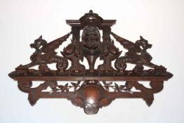 Black Forest style carved wood pipe rack.