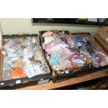 Three boxes of costume jewellery and accessories.