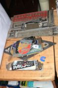 Collection of vintage metal signs.