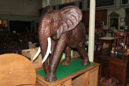 Large Liberty style leather elephant, approximately 115cm high.