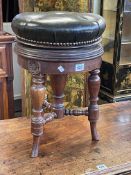 Victorian mahogany revolving piano stool (in need of restoration).