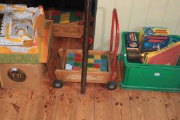 Two Building Block baby walkers, toy fort, military vehicle and others, battery Thunder Robot, etc.