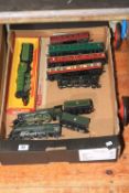 Hornby and Triang OO gauge locos and carriages including Flying Scotsman, The Woolwinder,