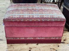Upholstered ottoman, 54cm by 95cm by 65cm.