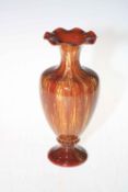 Linthorpe Pottery vase in brown streak glaze, shape number 2010, 23cm.
