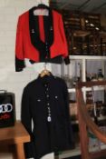 Hunting jacket, waistcoat and trousers, and vintage Police Officers jacket.