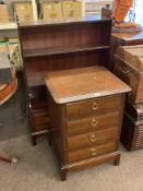 Stag Minstrel four drawer pedestal chest and Stag single drawer open bookcase (2).