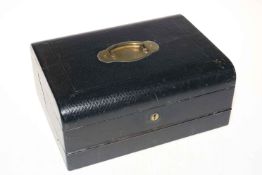 Victorian leather bound writing box with stationery compartments,