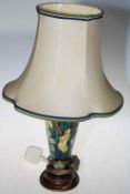 Moorcroft lamp with original shade.