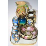 Large Carlton Ware jug, Noritake and other vases and bowls.