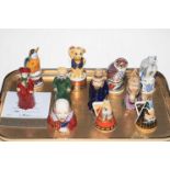 Eleven Royal Worcester candle snuffers including two conical, William Shakespeare, The Motorist x 2,