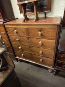Victorian mahogany chest of two short above three long drawers, 113.5cm by 102cm by 51cm.