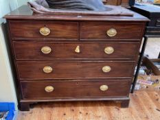 Georgian mahogany chest of two short above three long graduated drawers on bracket feet,