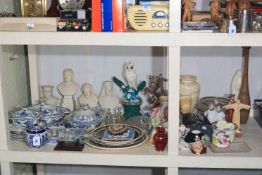 Parian ware busts, Delft pottery, Nao, character jug, glass, etc.