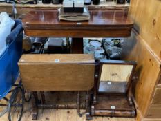 Victorian mahogany fold top card table,