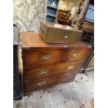 Mahogany brass bound four drawer campaign chest, 76cm by 87cm by 45cm.