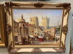 Marcus Ford, Wells Cathedral, oil on canvas, signed lower right, 49cm by 59cm, framed.