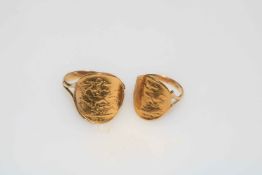 Victorian gold sovereign and half sovereign rings.