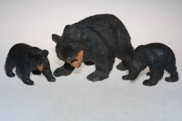 Three large Black Forest style bears.